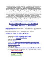 1Facebook Viral Booster Review and (FREE) Facebook Viral Booster $24,700 Bonus
