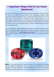 4 Important Things Prior to You Select Gemstones