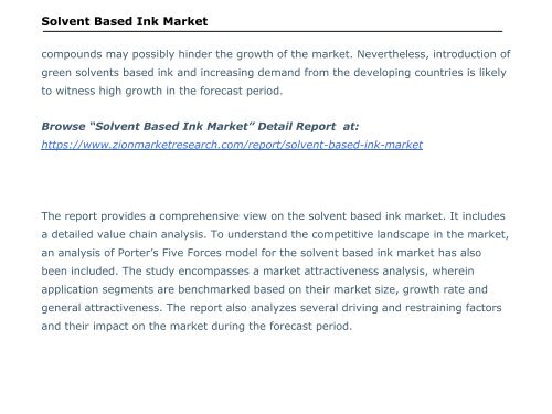 Solvent Based Ink Market