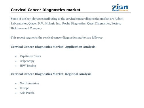 Cervical Cancer Diagnostics market