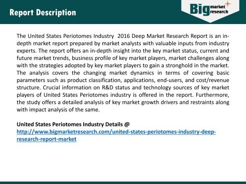 United States Periotomes Industry: Key Growth Factors, Trends, Size, Demand and Opportunities 2016