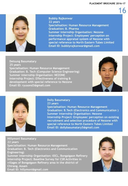 MBA PLACEMENT BROCHURE  2017