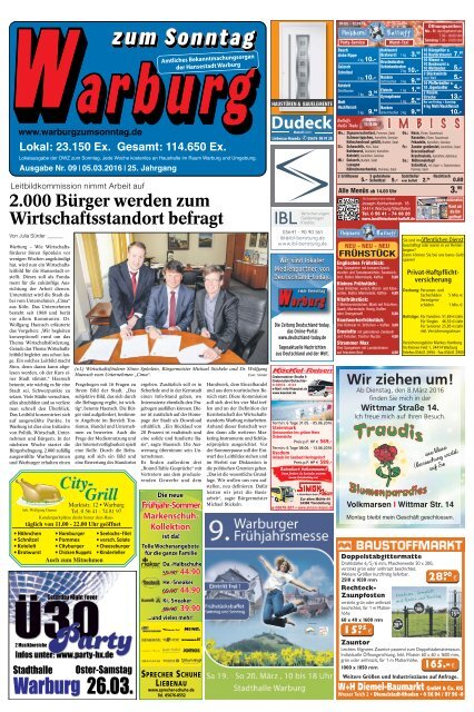 Warburg zum Sonntag 2016 KW 09 Warburg zum Sonntag 2016 KW 09