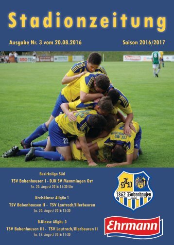 201600820 Stadionzeitung TSV Babenhausen - DJK SV Memmingen Ost