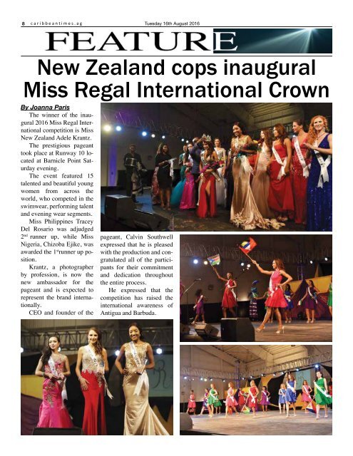 Caribbean Times 72nd Issue - Tuesday 16th August 2016