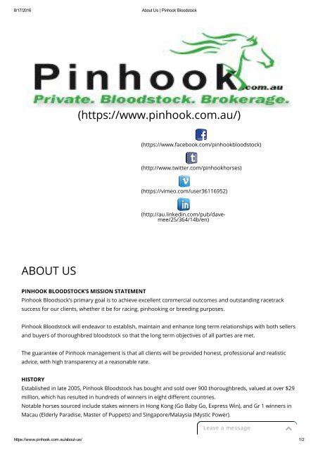 About Us _ Pinhook Bloodstock