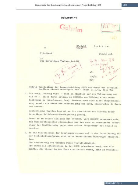 Spolková zpravodajská služba a pražské jaro 1968