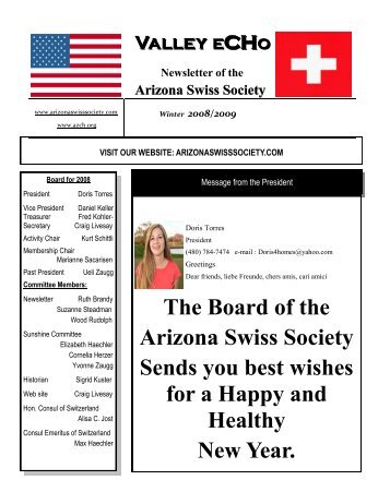 The Board of the Arizona Swiss Society Sends you best wishes for a ...