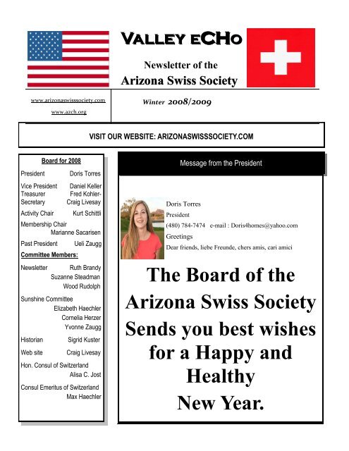 The Board of the Arizona Swiss Society Sends you best wishes for a ...