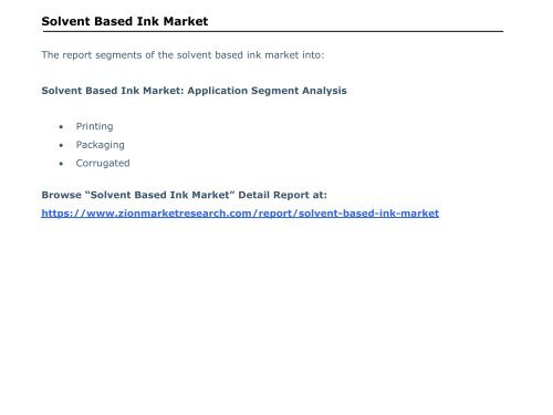 Solvent Based Ink Market