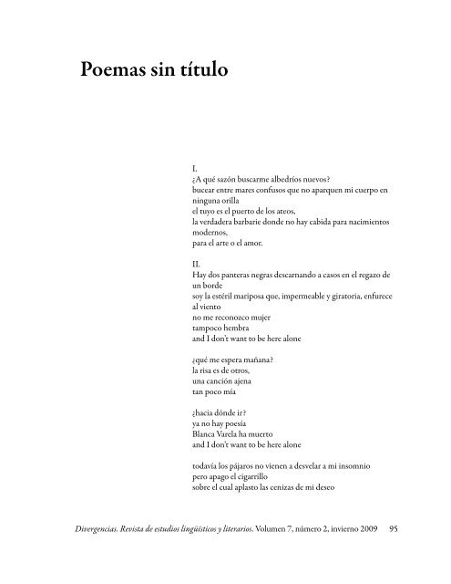 Poemas sin tÃtulo - University of Arizona