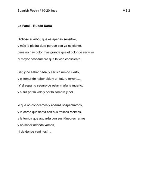 Spanish Poetry 10 Li