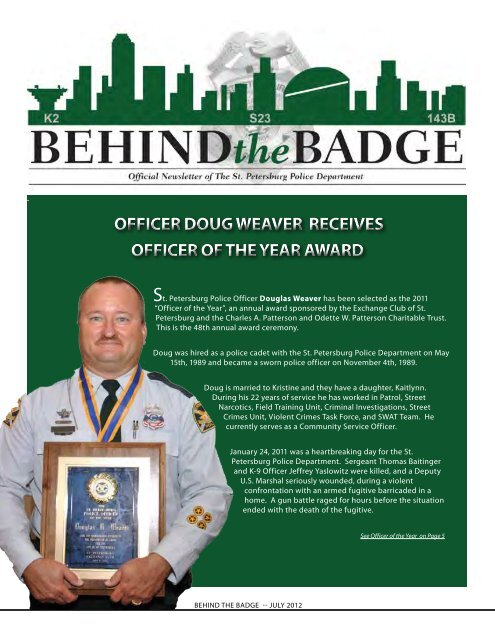 officer doug weaver receives officer of the year award officer doug ...