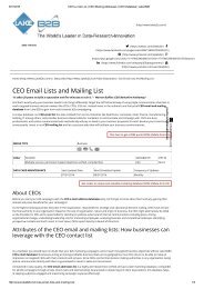 CEOs mailing address lists