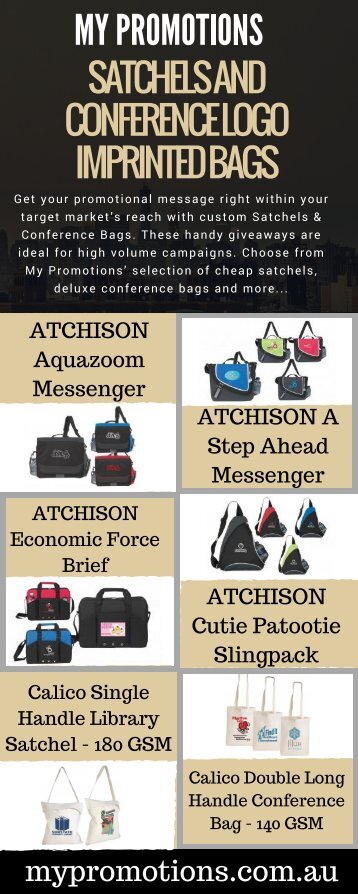 Satchels and Conference Logo Imprinted Bags