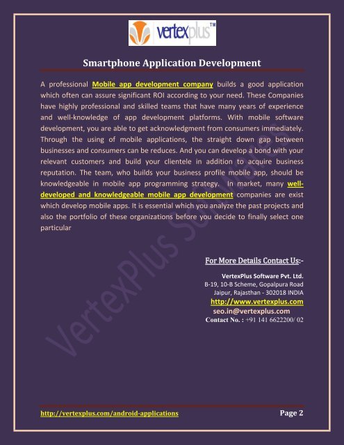 Smartphone application development