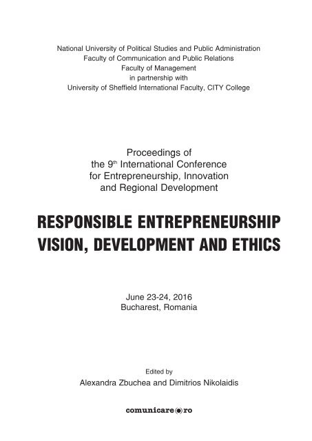 RESPONSIBLE ENTREPRENEURSHIP VISION DEVELOPMENT AND ETHICS