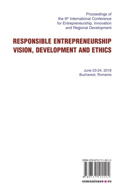 RESPONSIBLE ENTREPRENEURSHIP VISION DEVELOPMENT AND ETHICS