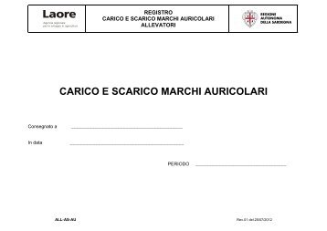 Registro carico e scarico marchi auricolari - Sardegna Agricoltura