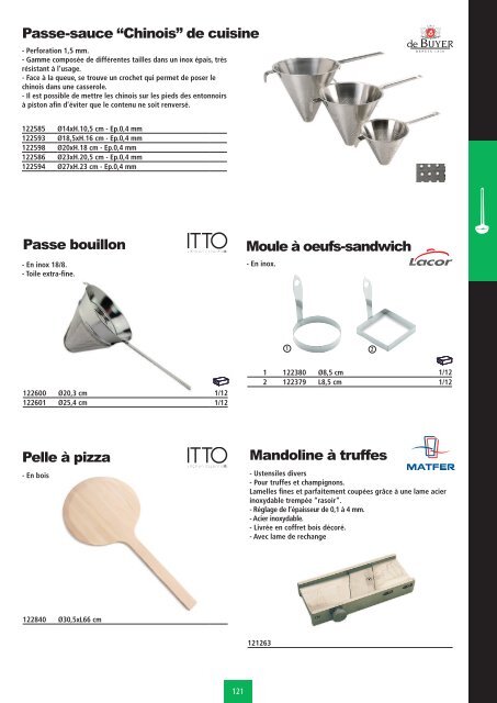 Art de la table - Ustensiles de cuisine