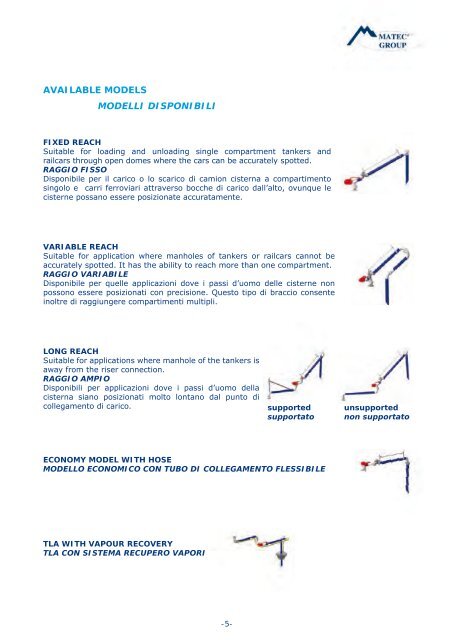 Bracci di carico - Matec® Group Srl