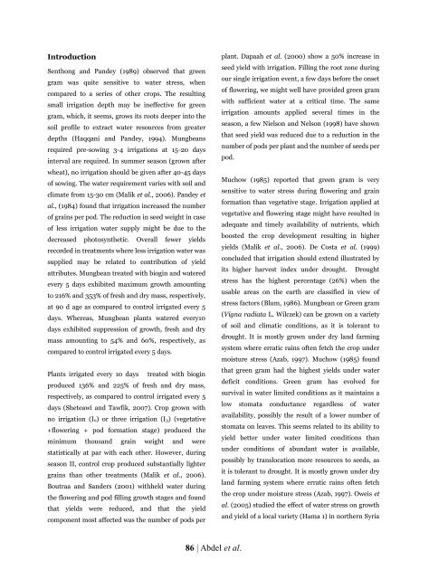 Response of mungbean (Vigna radiata L., Wilczek) to gibberellic acid (GA3) rates and varying irrigation frequencies