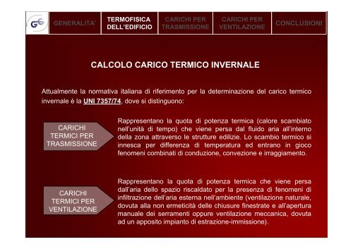 Carico termico invernale