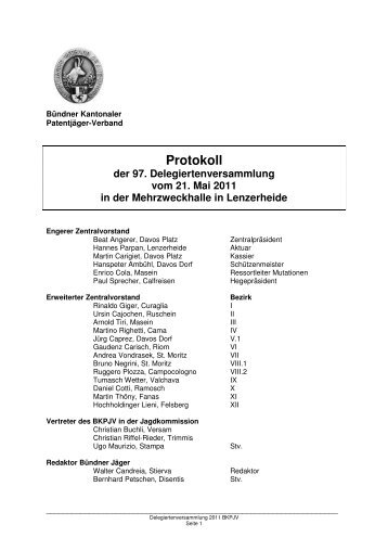 Protokoll der 97. Delegiertenversammlung vom 21. Mai 2011 ... - bkpjv