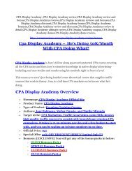 CPA Display Academy review in detail – CPA Display Academy Massive bonus
