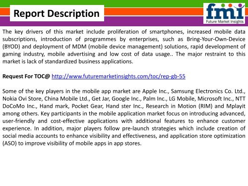 Mobile Application Market Forecast and Segments, 2014-2020