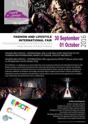 Fashion&Lifestyle Fall Winter 2016 - Brochure (Ente Fiera)