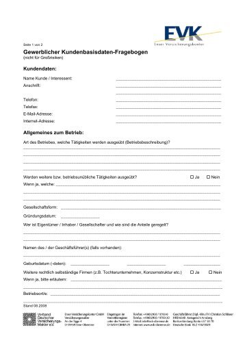 Gewerblicher Kundenbasisdaten Fragebogen - EVK - Enser ...