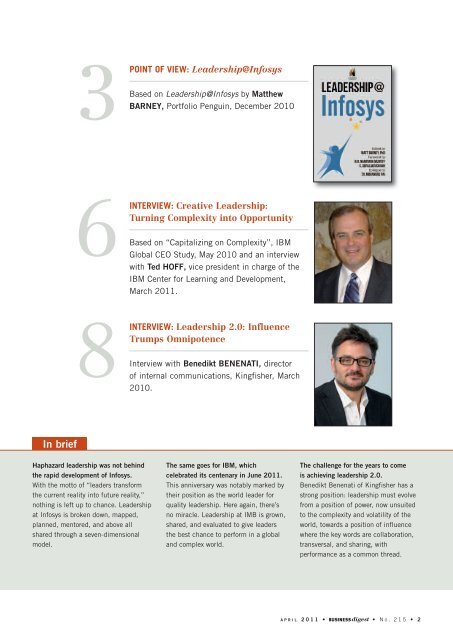 Leadership@Infosys - Business Digest