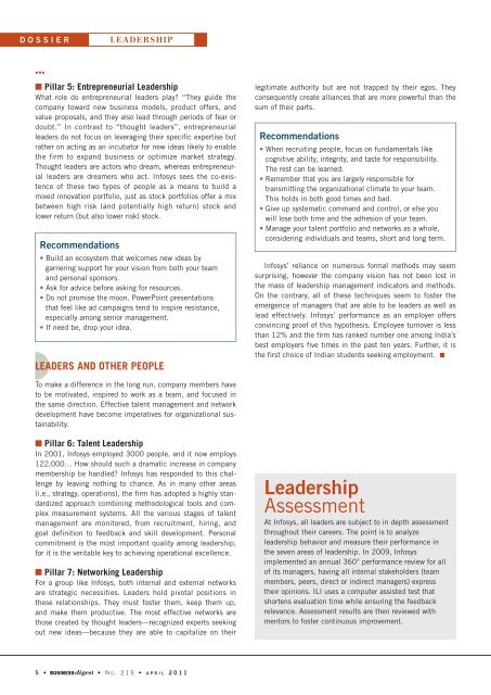 Leadership@Infosys - Business Digest