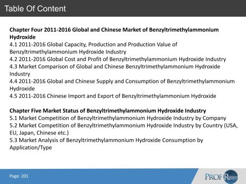 2016 BENZYLTRIMETHYLAMMONIUM HYDROXIDE INDUSTRY REPORT - GLOBAL AND CHINESE MARKET SCENARIO