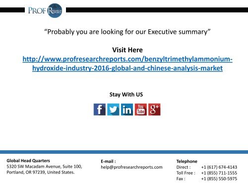 2016 BENZYLTRIMETHYLAMMONIUM HYDROXIDE INDUSTRY REPORT - GLOBAL AND CHINESE MARKET SCENARIO
