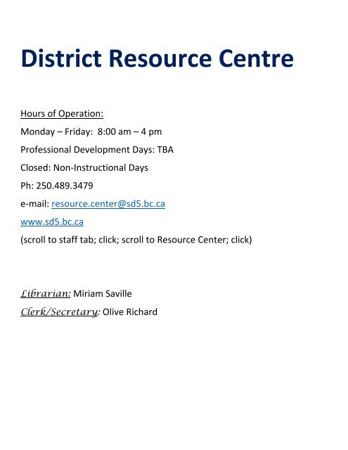 District Resource Centre