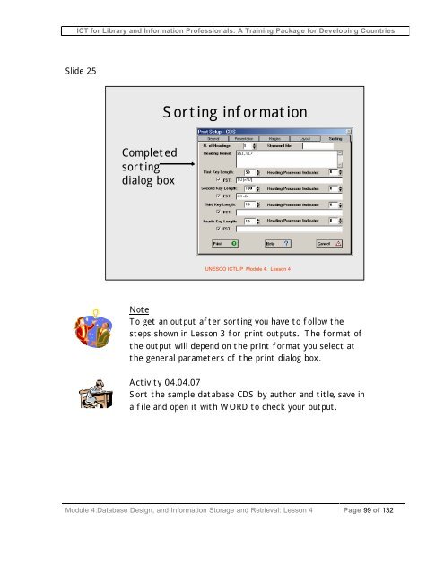 Database design, and information storage and retrieval