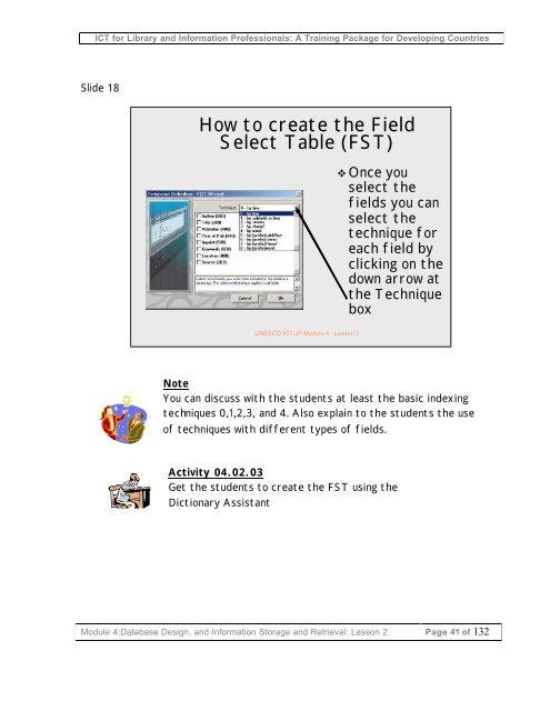 Database design, and information storage and retrieval