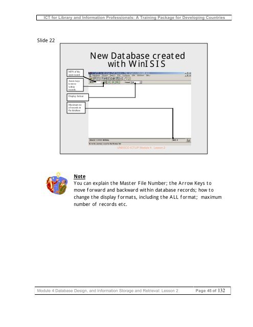 Database design, and information storage and retrieval