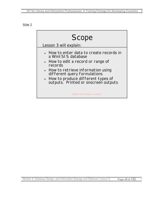 Database design, and information storage and retrieval