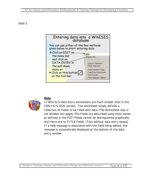 Database design, and information storage and retrieval