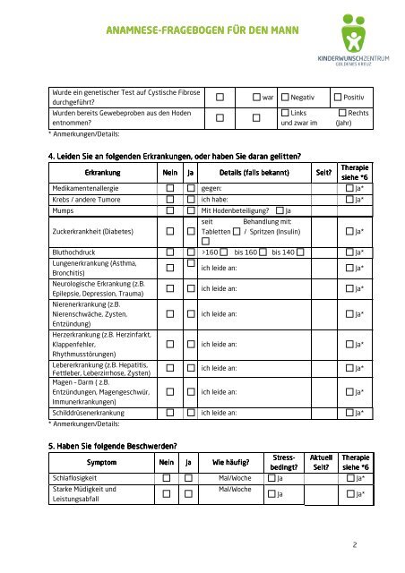 ANAMNESE-FRAGEBOGEN FÜR FRAGEBOGEN FÜR ...