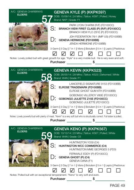 2016 Charbray National Sale Catalog