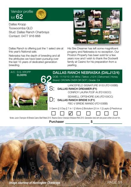 2016 Charbray National Sale Catalog