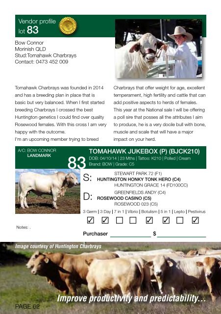 2016 Charbray National Sale Catalog