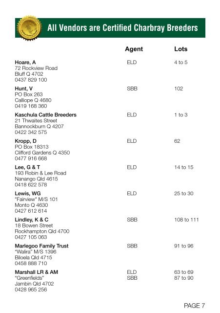 2016 Charbray National Sale Catalog