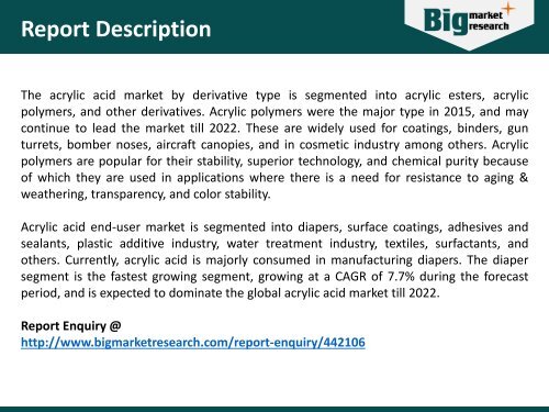 World Acrylic Acid Market Opportunities and Forecasts, 2015 - 2022