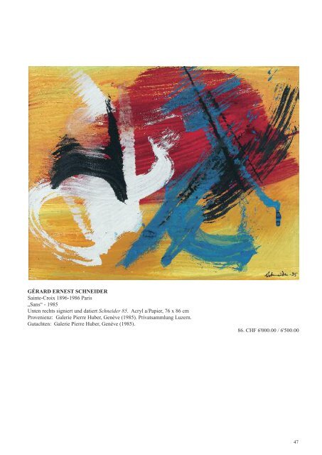 Auktionskatalog 2009 (3'162 kB - pdf) - Galerie Gloggner Luzern