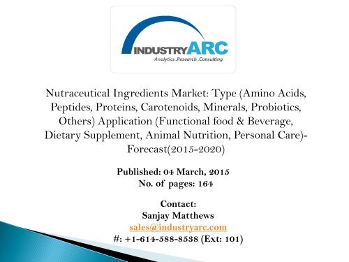 Nutraceutical Ingredients Market